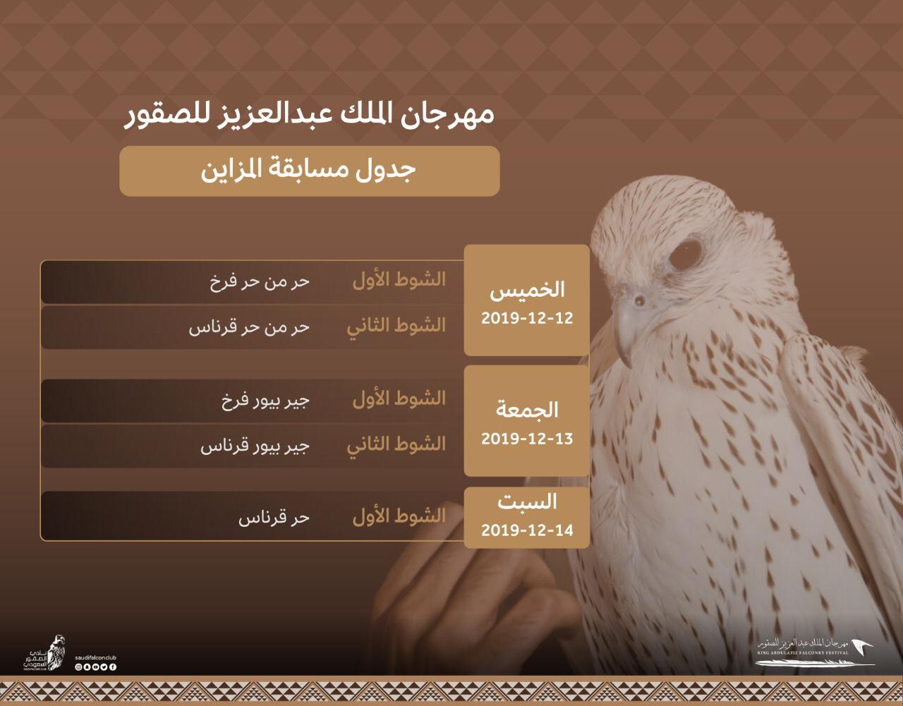 انطلاق مسابقة المزاين بمهرجان الملك عبدالعزيز للصقور.. الخميس المقبل